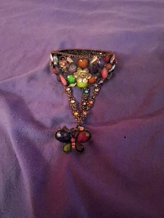 Jewelry - Womens Multicolor Floral Butterfly Bracelet -